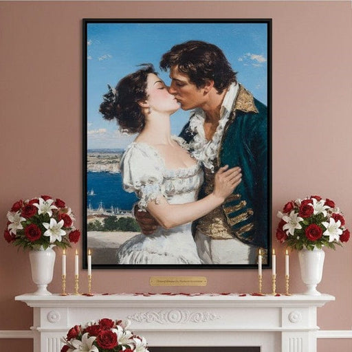 Regency Lovers Coastal Kiss Canvas Print