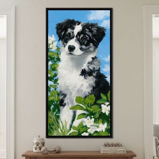 Puppy Dreams in Spring Meadows Canvas Print