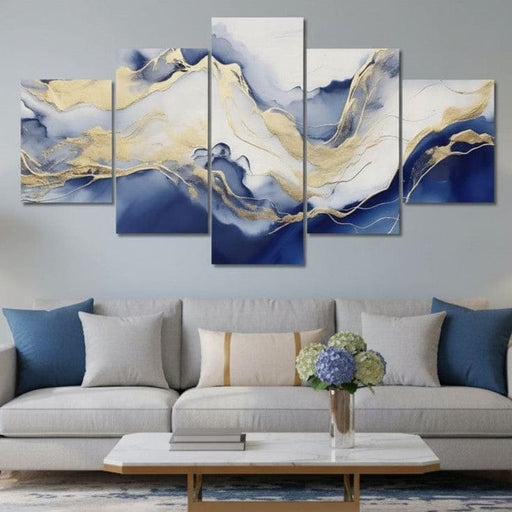 Sapphire Gold Mountain Flow Canvas Print