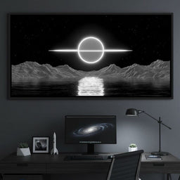 Celestial Orbit Over Silver Sea