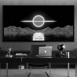 Celestial Orbit Over Silver Sea