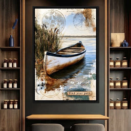 Abandoned Boat Waiting Upon Still Waters - room mockup 1