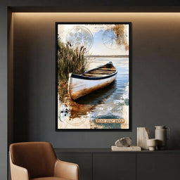 Abandoned Boat Waiting Upon Still Waters - dining room mockup