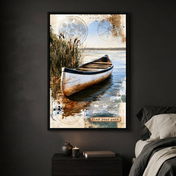 Abandoned Boat Waiting Upon Still Waters - bedroom mockup