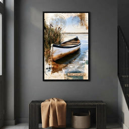 Abandoned Boat Waiting Upon Still Waters - entry hall mockup