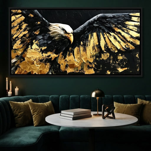 American Eagle in Gold & Black Canvas Print