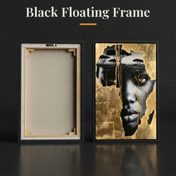 Ancestral Roots Emerging From Gilded Soil - Black Floating Frame back and front