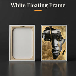 Ancestral Roots Emerging From Gilded Soil - White Floating Frame back and front