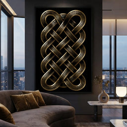Ancient Norse Gold Metal Interlace - room mockup 1