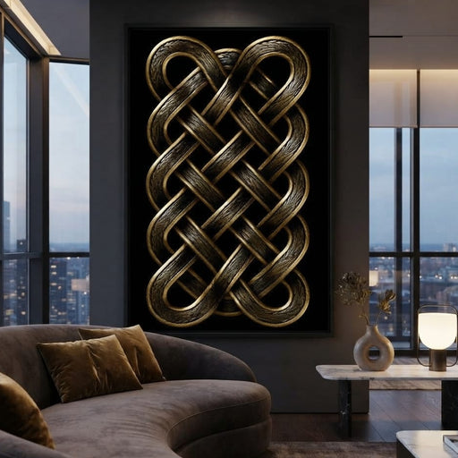 Ancient Norse Gold Metal Interlace Canvas Print