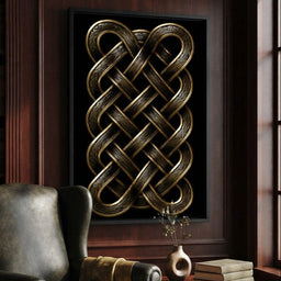 Ancient Norse Gold Metal Interlace - room mockup 2