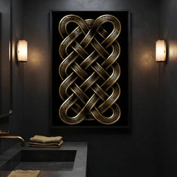 Ancient Norse Gold Metal Interlace - room mockup 12