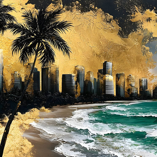 Miami Vibes in Gold Canvas Print