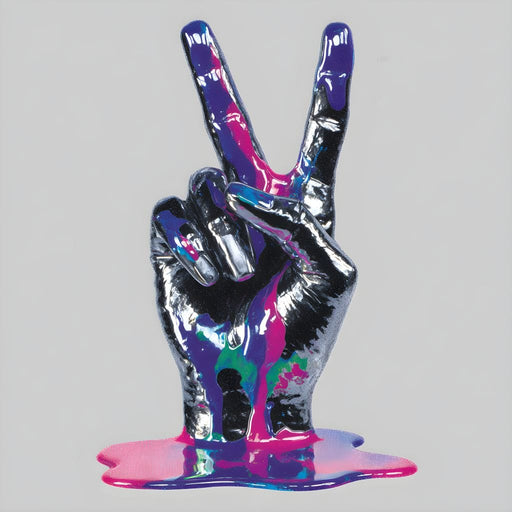 Neon Drip Victory Hand Statement Canvas Print