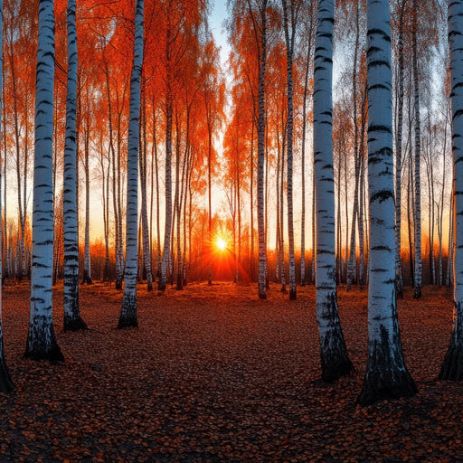 Sunrise Through the Birch Grove - TooplesArt Canvas Print