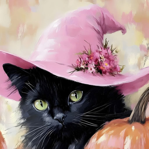 Bewitched Black Cat Pumpkin Canvas Print