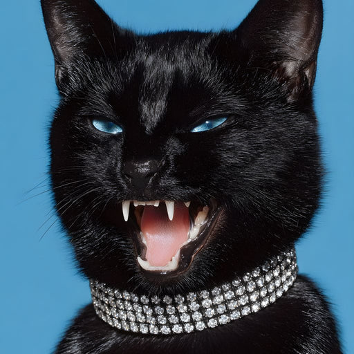 Fierce Midnight Feline Glamour Canvas Print