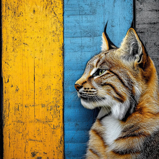 Wild Elegance Against Color Stripes Canvas Print