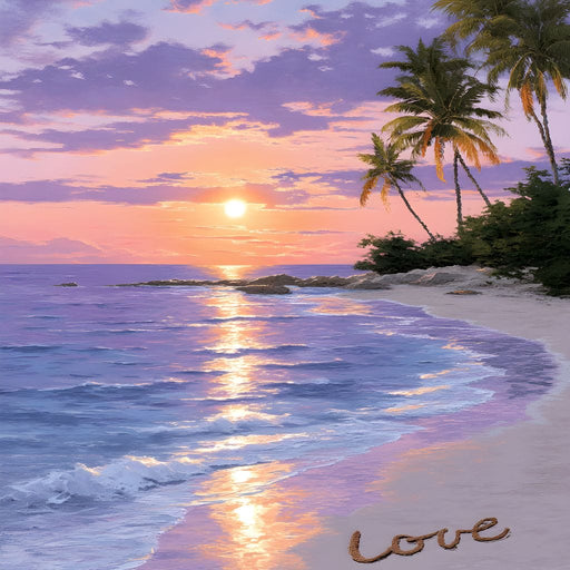 Tropical Dusk Serenity Love Canvas Print