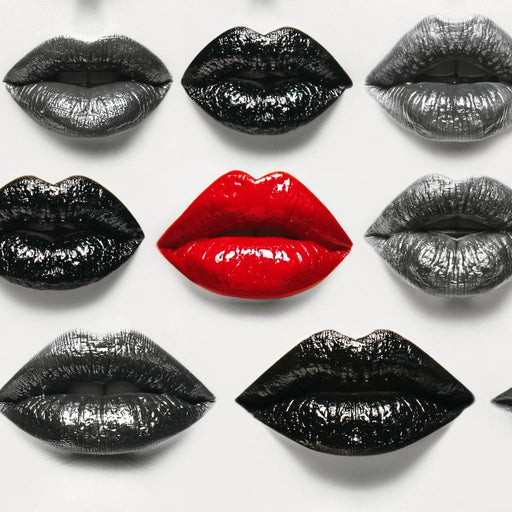 Breaking The Monotone Rhythm Red Lips Canvas Print