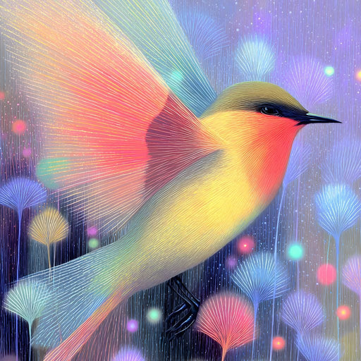 Luminous Bird of Starlit Garden Canvas Print