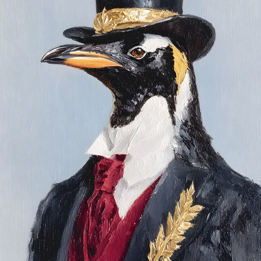 Gentleman Penguin Portrait Canvas Print