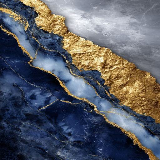 Gilded Midnight Marble Rift Canvas Print