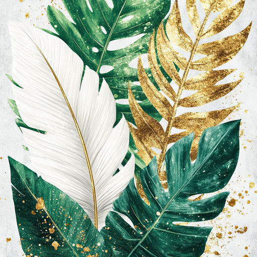 Golden Leaf Rhythm in Nature Canvas Print