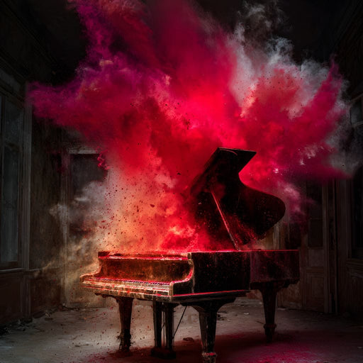 Grand Piano Burst of Vibrant Fire Canvas Print