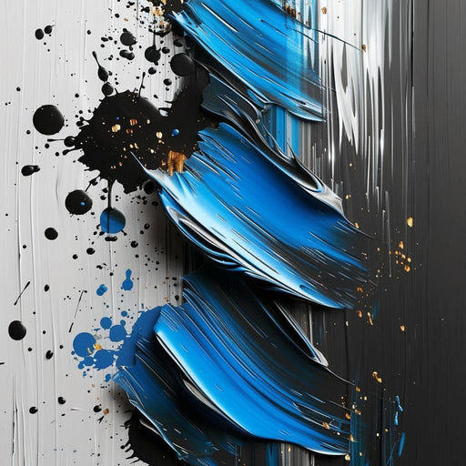 Sapphire Strokes Gold Specks Canvas Print