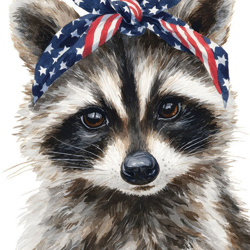 Patriotic Bandana Raccoon Canvas Print