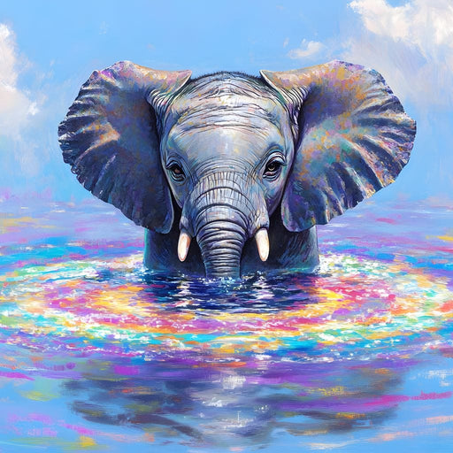 Elephant in Dreamy Waters Canvas Print
