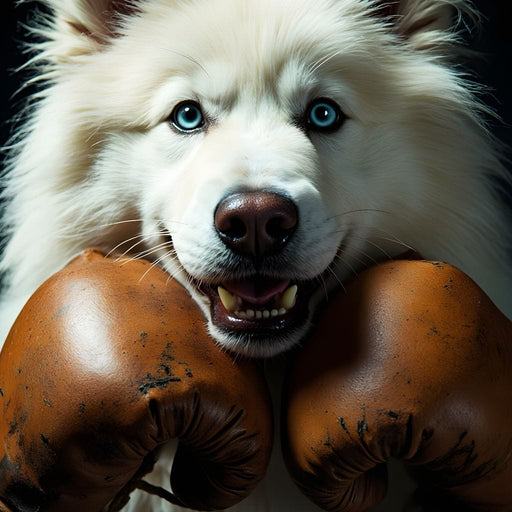 Samoyed Pugilist Canvas Print