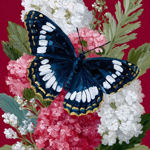 Midnight Butterfly Garden Bouquet Canvas Print