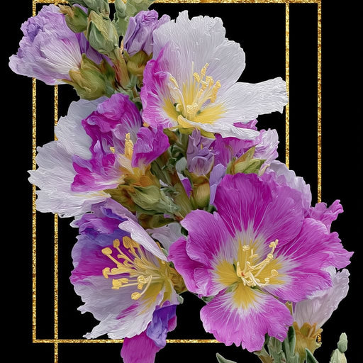 Golden Frame Petal Radiance Canvas Print