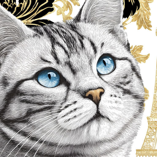 Parisian Feline Enchantment Canvas Print