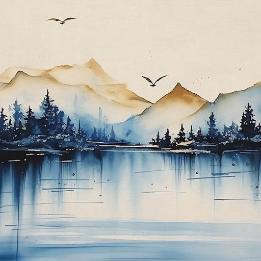 Calm Mountain Lake Sunrise Canvas Print