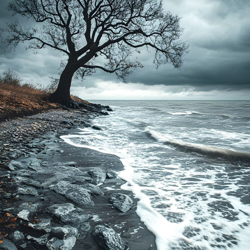 Windswept Shore Solitude Canvas Print