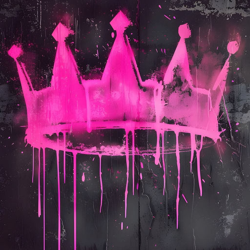 Pink Crown Graffiti Canvas Print