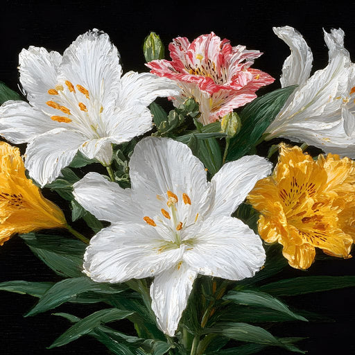 Midnight Lily Bouquet Bloom Canvas Print