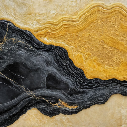 Black Marble Gold Drift - TooplesArt Canvas Print