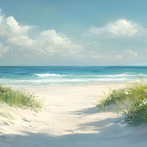 Seaside Tranquility Pathway Canvas Print