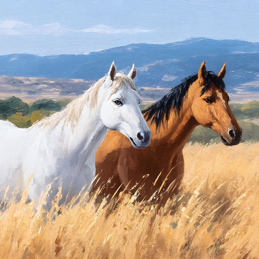 Equine Journey Through Fields Canvas Print