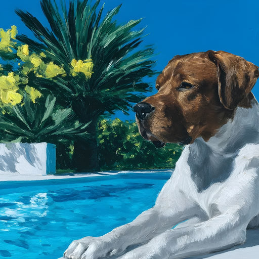 Tranquil Canine Reflection Canvas Print