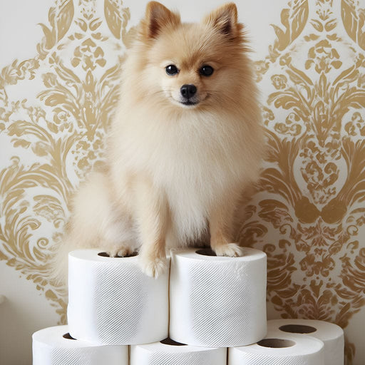 Pomeranian Toilet Tissue Throne Canvas Print