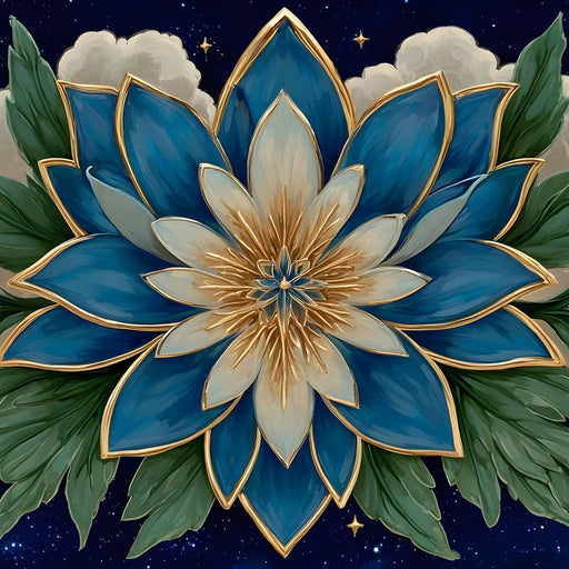 Celestial Lotus Under Cosmic Stars Canvas Print