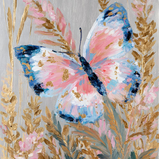 Abstract Golden Butterfly Garden Canvas Print