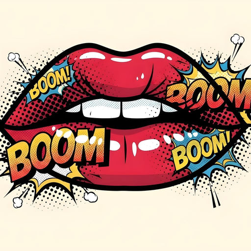 Pop Art Lips Explosive Allure Canvas Print