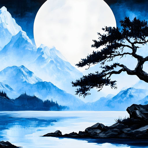 Moonlit Tranquil Peakscape Canvas Print