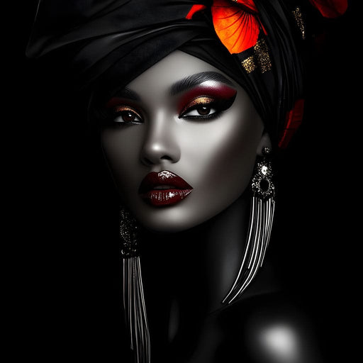 Midnight Elegance Portrait Canvas Print